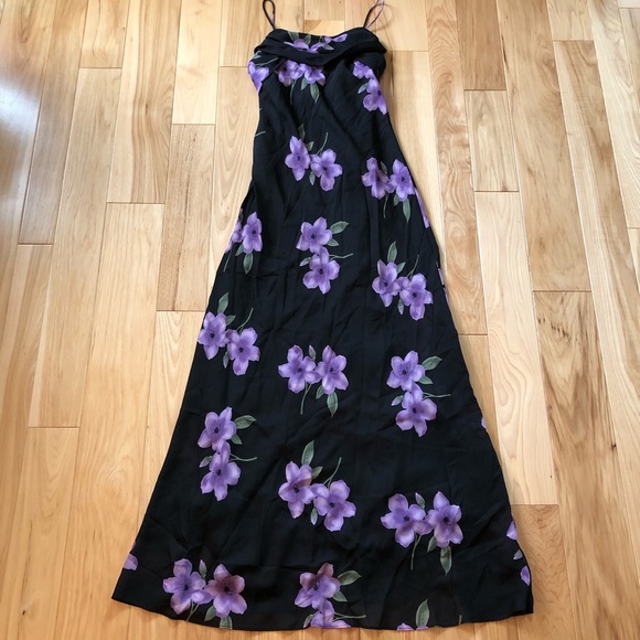 Vintage Dresses & Skirts - Vintage Betsy & Adam by Jaslene Floral Spaghetti Strap Maxi Dress